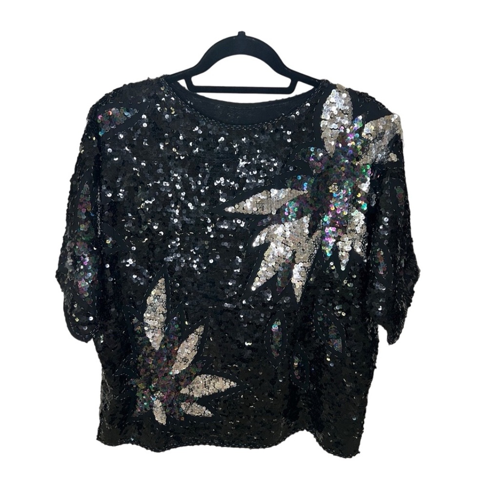 Vintage sequin shirt, no tags or brand, see pictures for measurements GUC